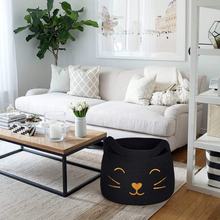 Load image into Gallery viewer, Large Woven Cotton Rope Storage Basket, Black