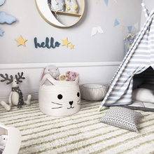 Load image into Gallery viewer, Large Storage Basket, Beige with Black