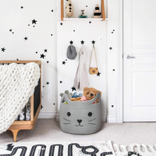 Load image into Gallery viewer, Large Woven Cotton Rope Storage Basket, Gray