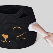 Load image into Gallery viewer, Large Woven Cotton Rope Storage Basket, Black