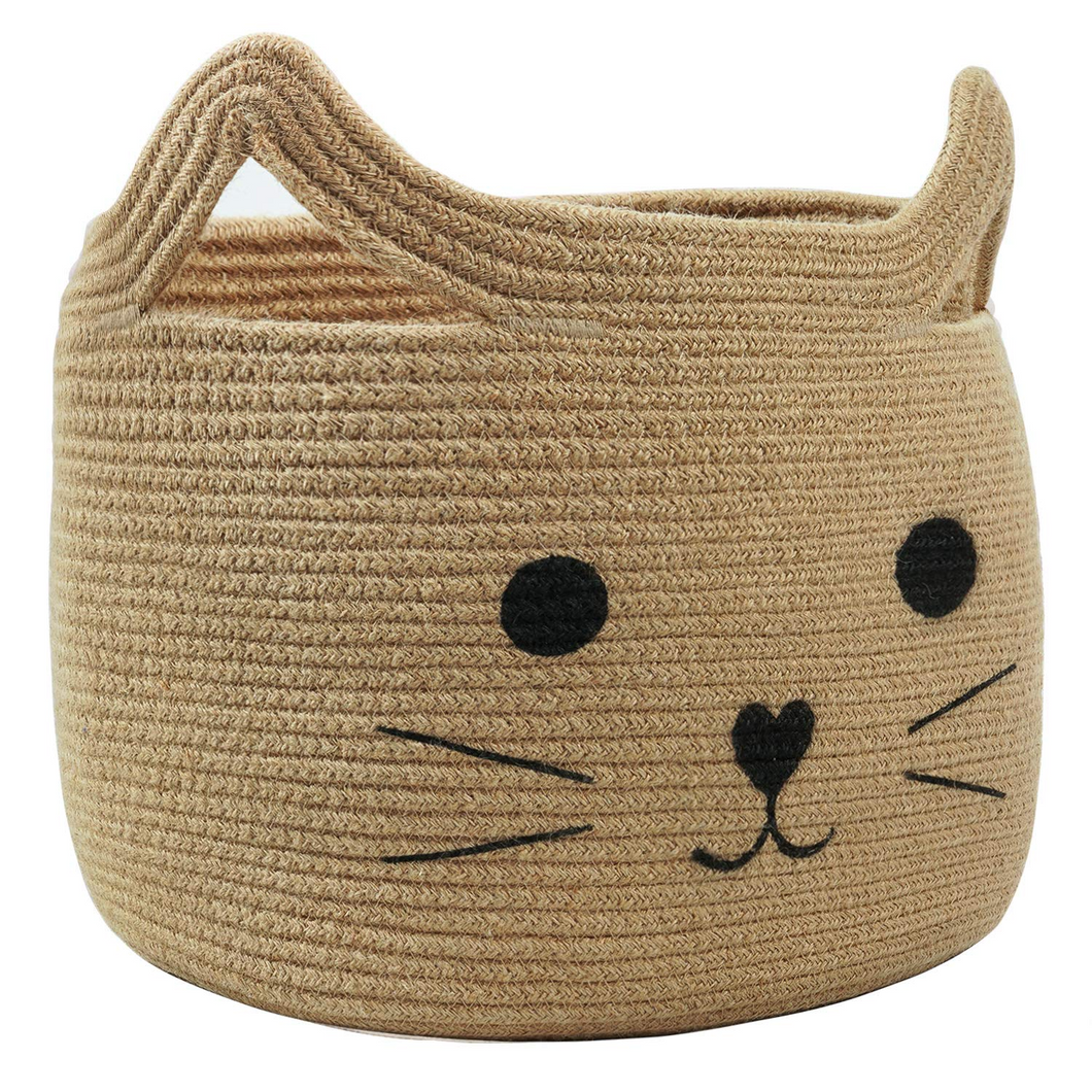 Large Woven Jute Rope Storage Basket, Jute
