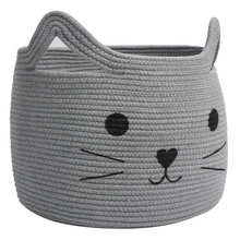 Load image into Gallery viewer, Large Woven Cotton Rope Storage Basket, Gray
