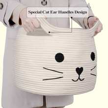 Load image into Gallery viewer, Large Storage Basket, Beige with Black
