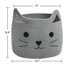 Load image into Gallery viewer, Large Woven Cotton Rope Storage Basket, Gray
