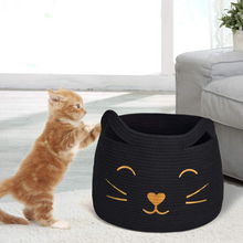 Load image into Gallery viewer, Large Woven Cotton Rope Storage Basket, Black
