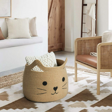 Load image into Gallery viewer, Large Woven Jute Rope Storage Basket, Jute
